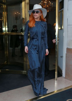 Lady Gaga - Leaving her hotel in Paris 